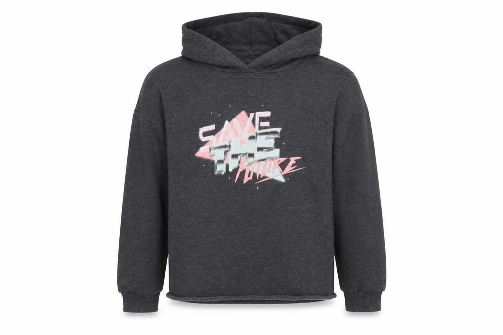 NEXT Girls Grey   Pullover Hoodie Size 8 Years  - SAVE THE FUTURE