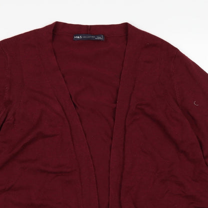 Marks & Spencer Womens Red   Cardigan Jumper Size S