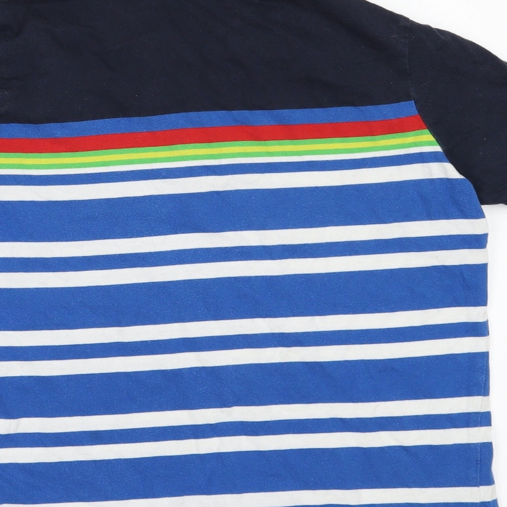 F&F Boys Blue Striped  Basic Polo Size 9-10 Years