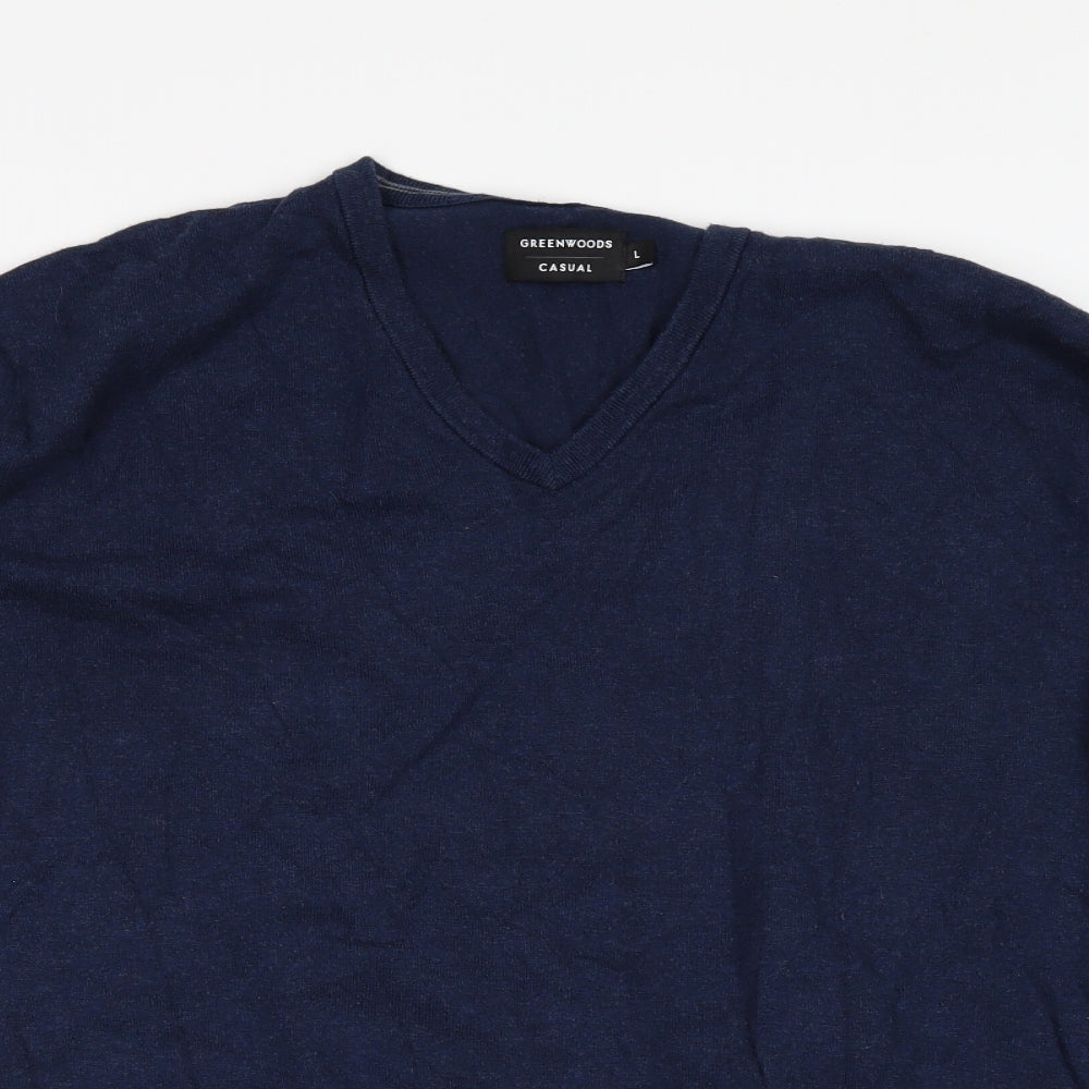Greenwoods Mens Blue   Pullover Jumper Size L