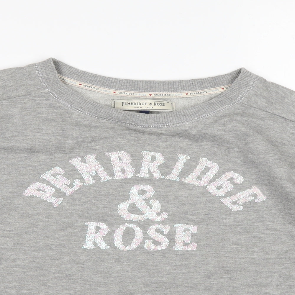 New Look Womens Grey   Pullover Sweatshirt Size 8  - pembridge & rose