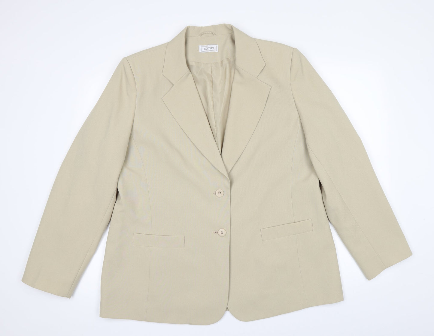 Classic Womens Beige   Jacket Suit Jacket Size 18
