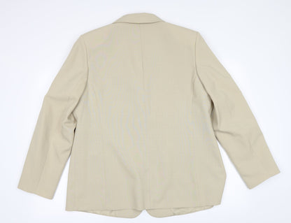 Preloved Classic Womens Beige   Jacket Suit Jacket Size 18 - Back