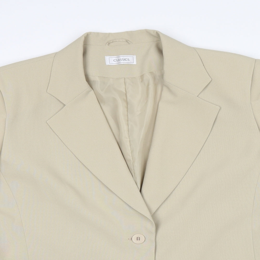 Classic Womens Beige   Jacket Suit Jacket Size 18