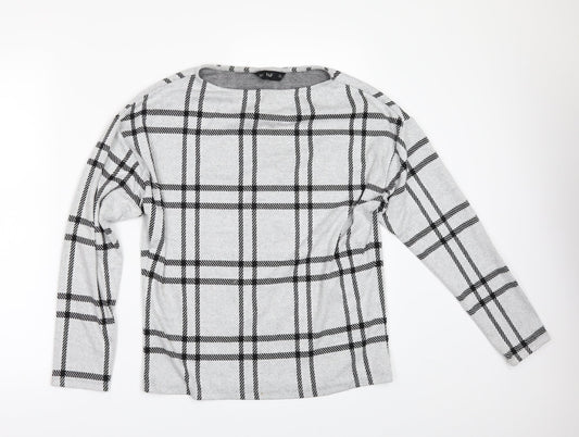 F&F Womens Grey Check  Pullover Jumper Size 6