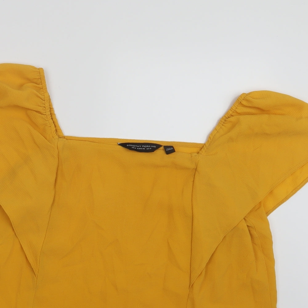 Dorothy Perkins Womens Yellow   Basic T-Shirt Size 14