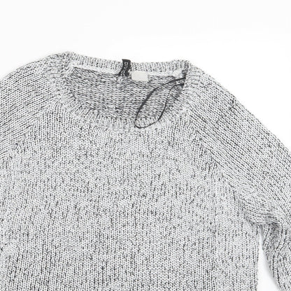 Preloved Divided by H&M Womens Silver   Pullover Jumper Size XS - Detail