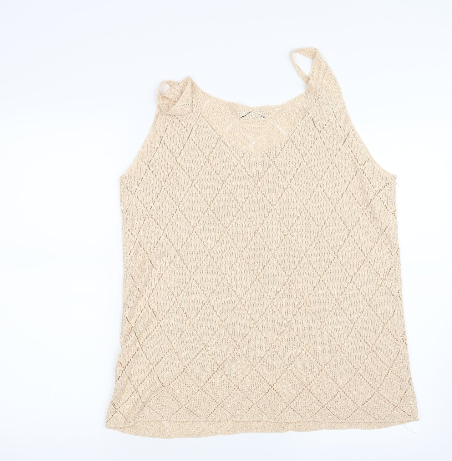 Sheilay Womens Beige   Basic Tank Size 4XL