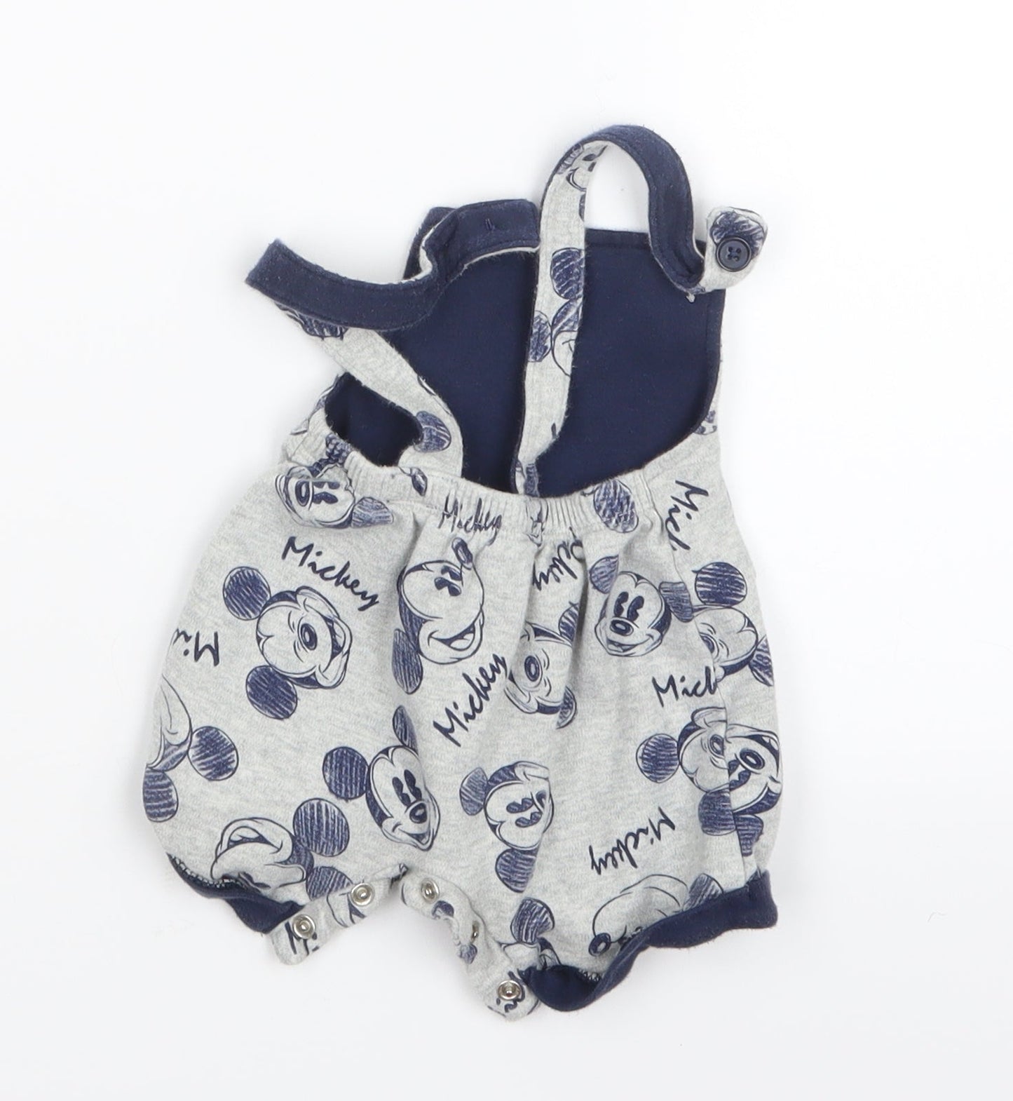Matalan Baby Grey Geometric  Dungaree Outfit/Set Size 0-3 Months  - Mickey Mouse