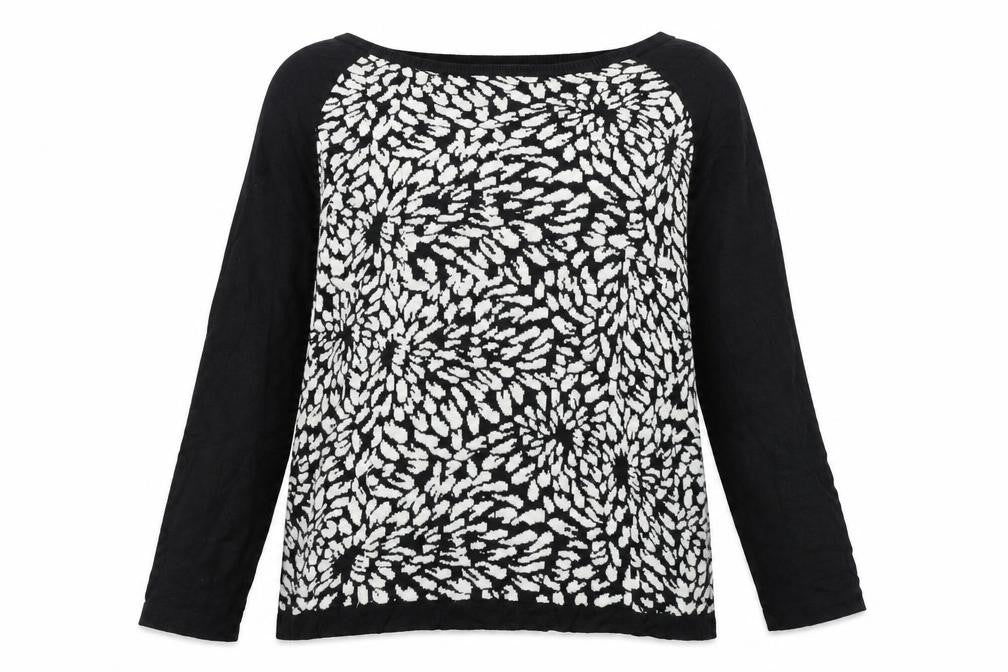 M&Co Womens Black Geometric  Pullover Jumper Size 20