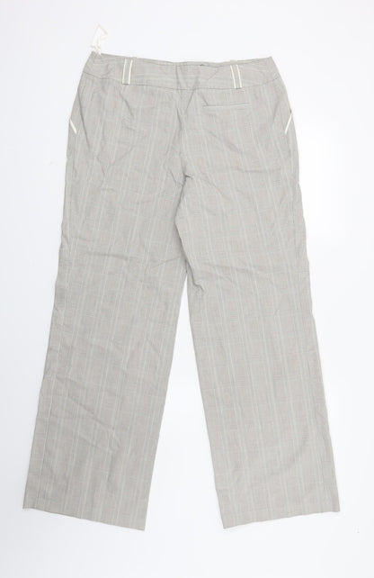 Monsoon Womens Grey Check  Trousers  Size 12 L28 in