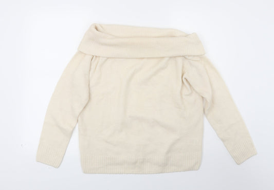 Studio Womens White  Knit Pullover Jumper Size 14