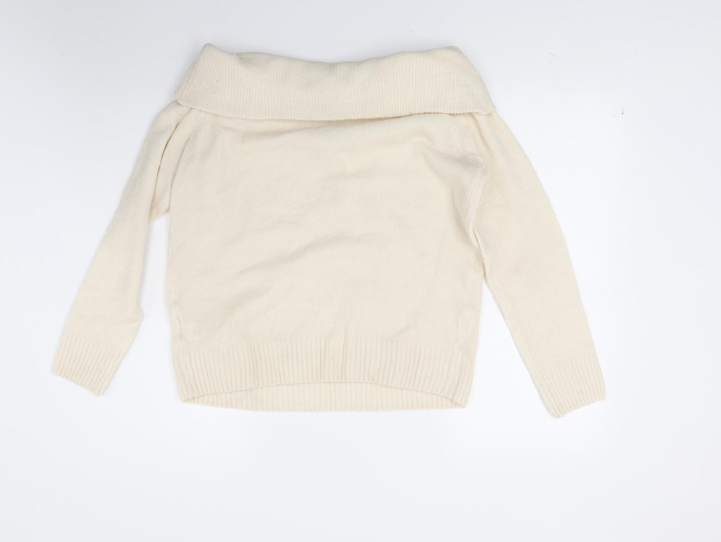 Studio Womens White  Knit Pullover Jumper Size 14