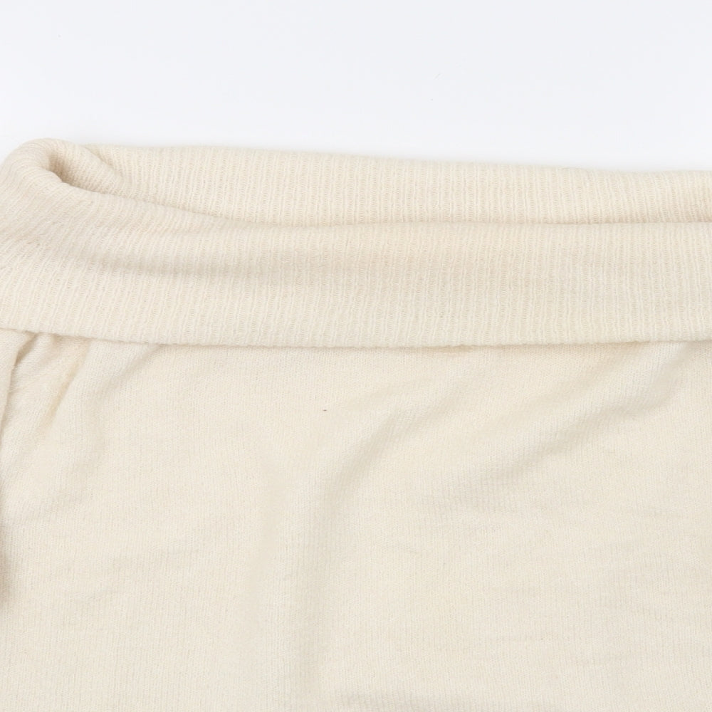 Studio Womens White  Knit Pullover Jumper Size 14