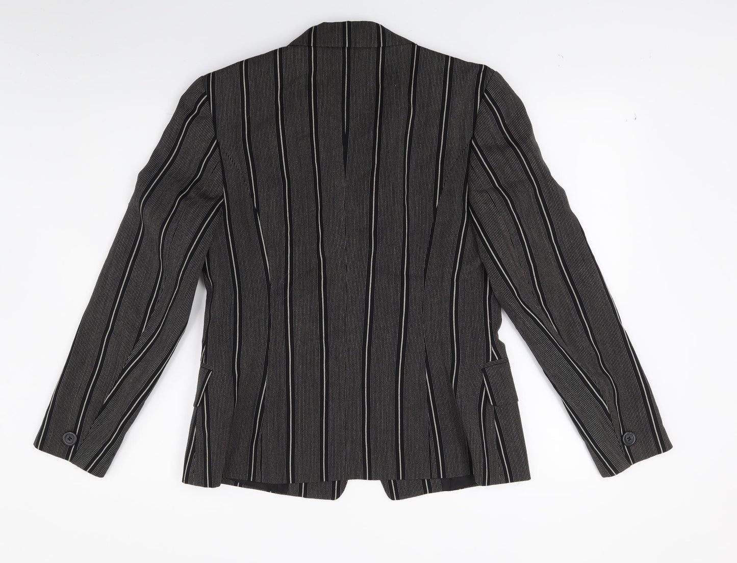 Betty Barclay Womens Grey Striped  Jacket Blazer Size 12