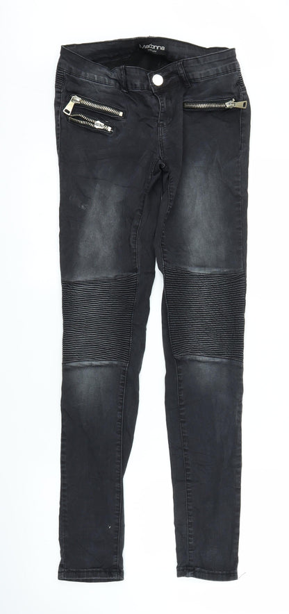 Madonna Womens Black  Denim Jegging Jeans Size M L30 in