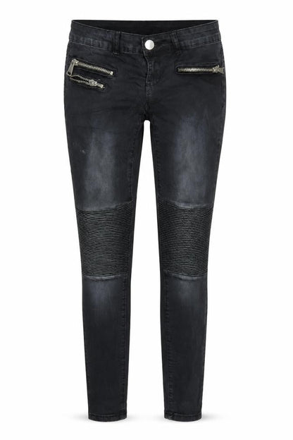 Madonna Womens Black  Denim Jegging Jeans Size M L30 in