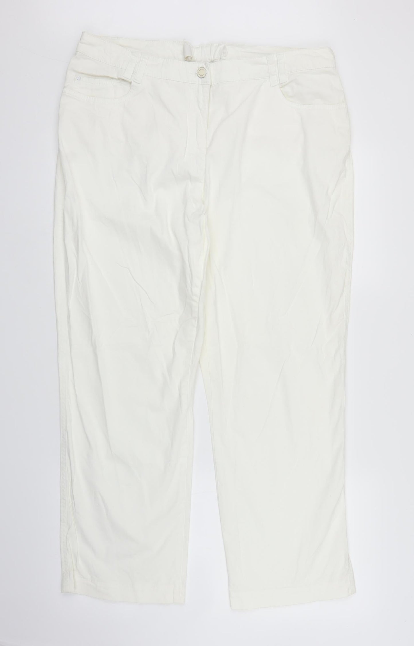 Preworn Womens White  Denim Straight Jeans Size XL L26 in