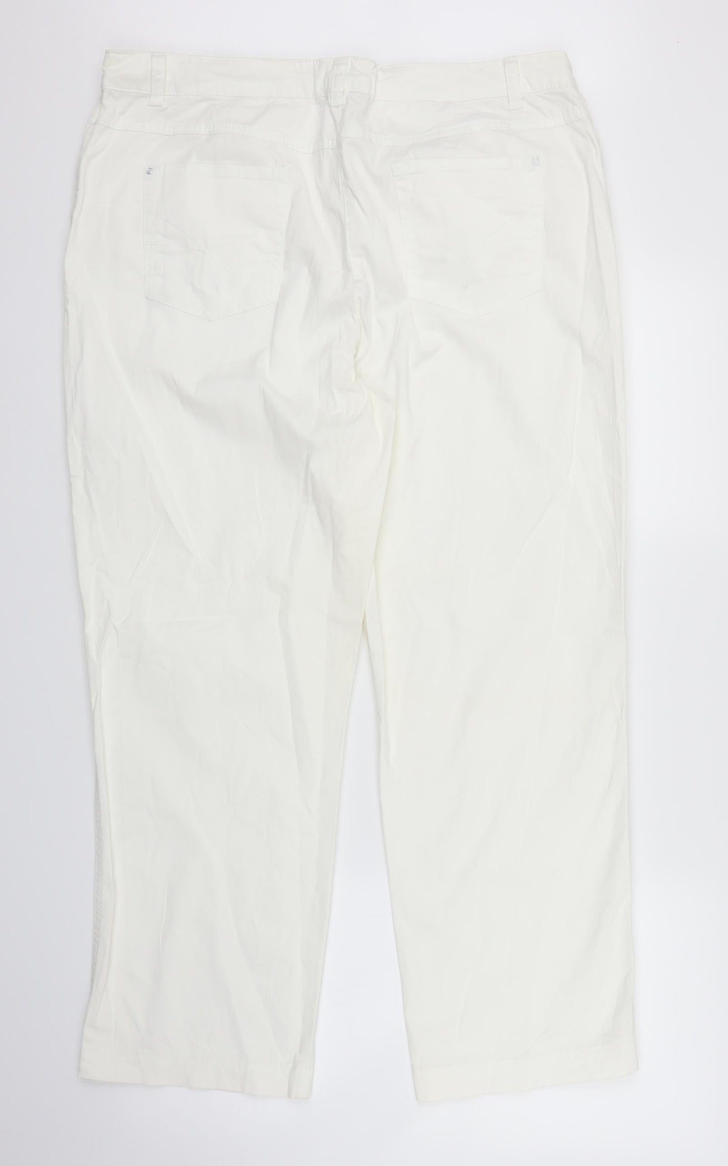 Preworn Womens White  Denim Straight Jeans Size XL L26 in