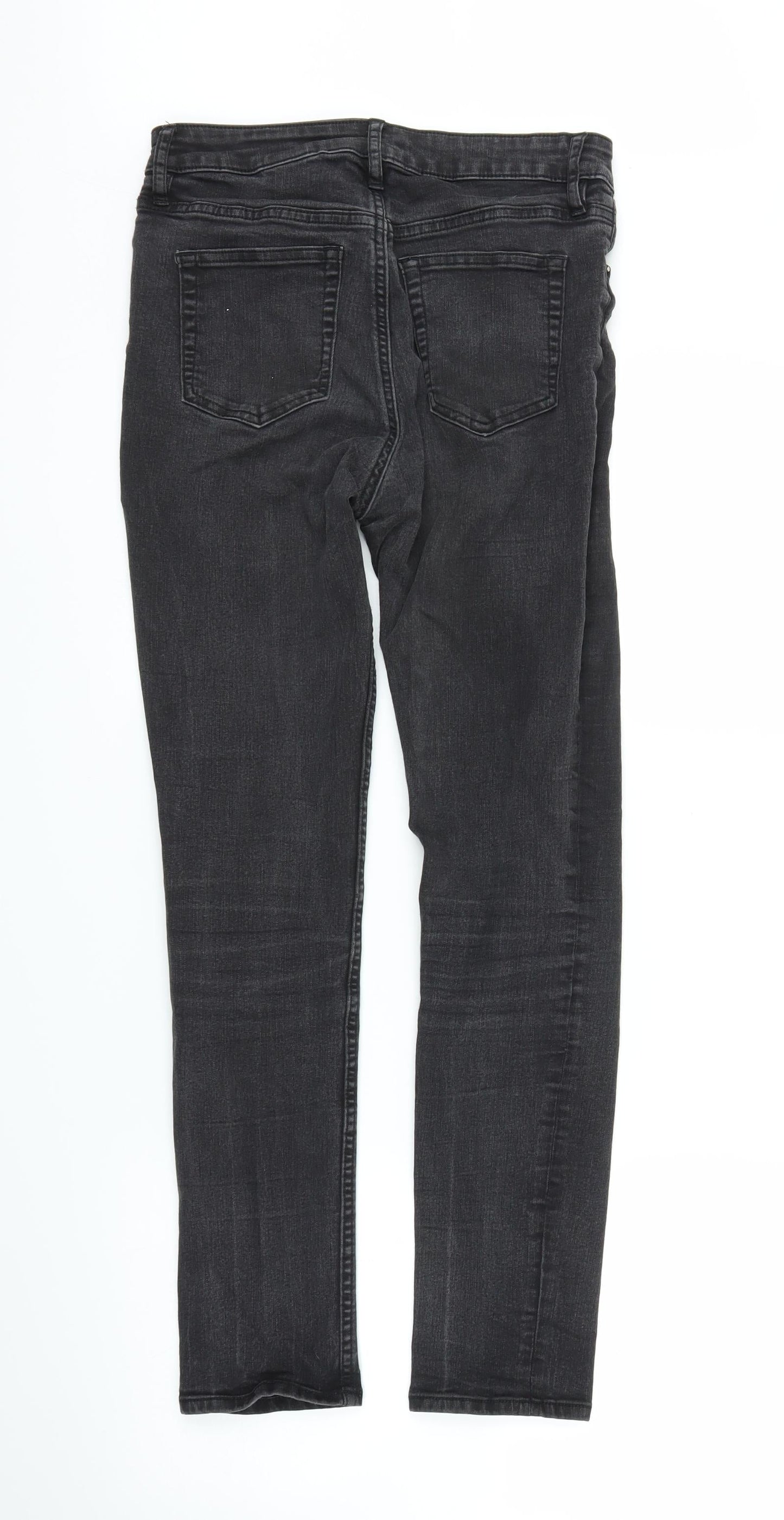 H&M Womens Black  Denim Skinny Jeans Size 8 L25 in