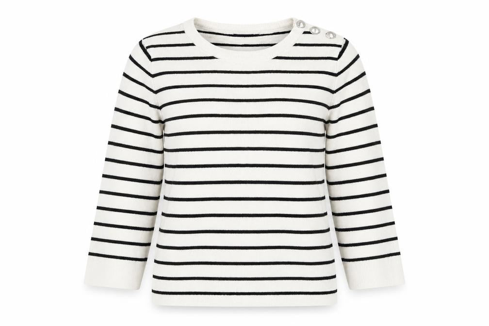 Marks & Spencer  Womens White Striped  Pullover Jumper Size 10