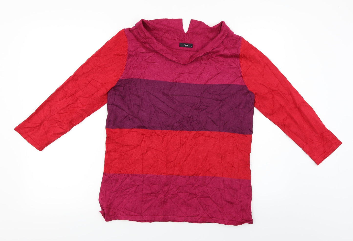 M&Co Womens Red Striped  Pullover Jumper Size 14