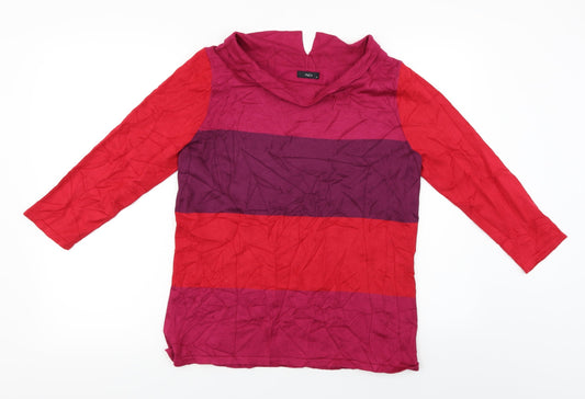 M&Co Womens Red Striped  Pullover Jumper Size 14