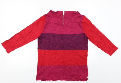 M&Co Womens Red Striped  Pullover Jumper Size 14
