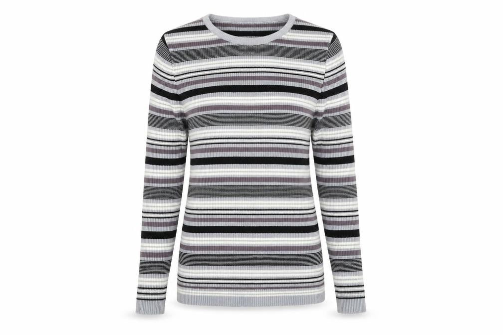 Preworn  Womens Grey Striped  Pullover Jumper Size 12