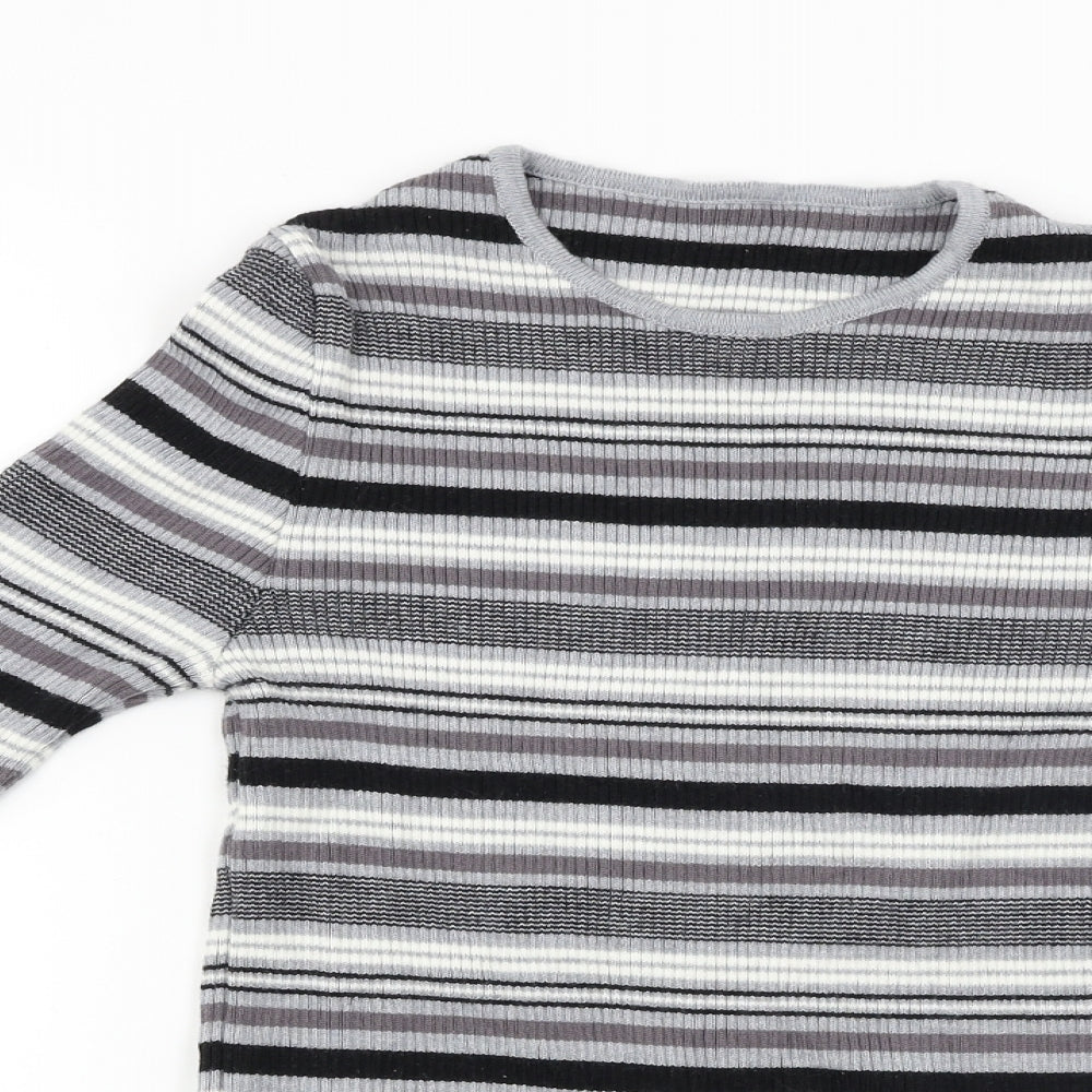 Preworn  Womens Grey Striped  Pullover Jumper Size 12