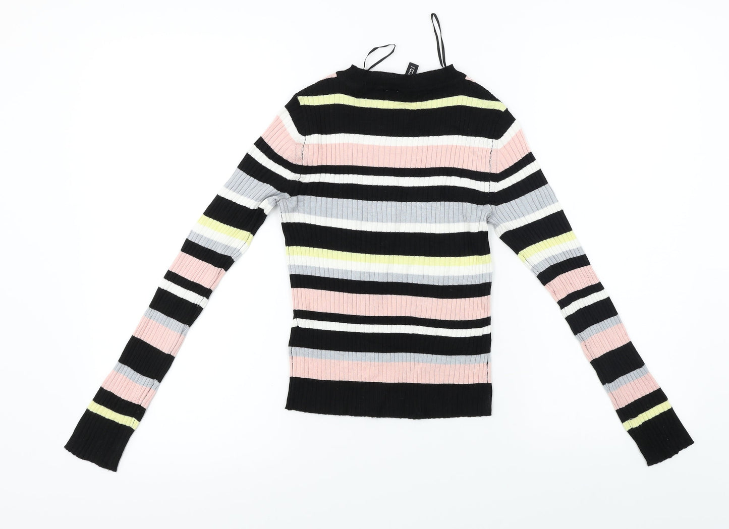 H&M  Womens Black Striped  Pullover Jumper Size S