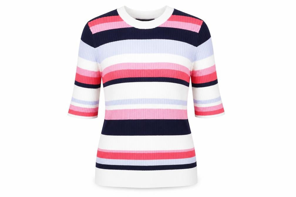 Marks & Spencer  Womens White Striped  Pullover Jumper Size 12