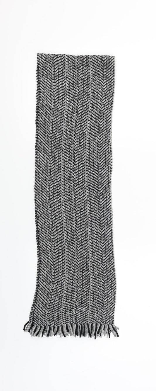 Preworn  Mens Black Striped   Scarf One Size