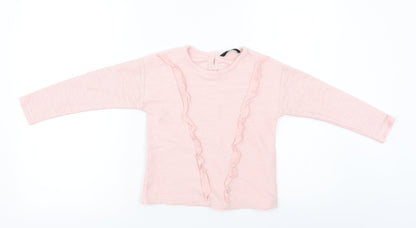 Preloved George  Girls Pink   Basic T-Shirt Size 4-5 Years - Front