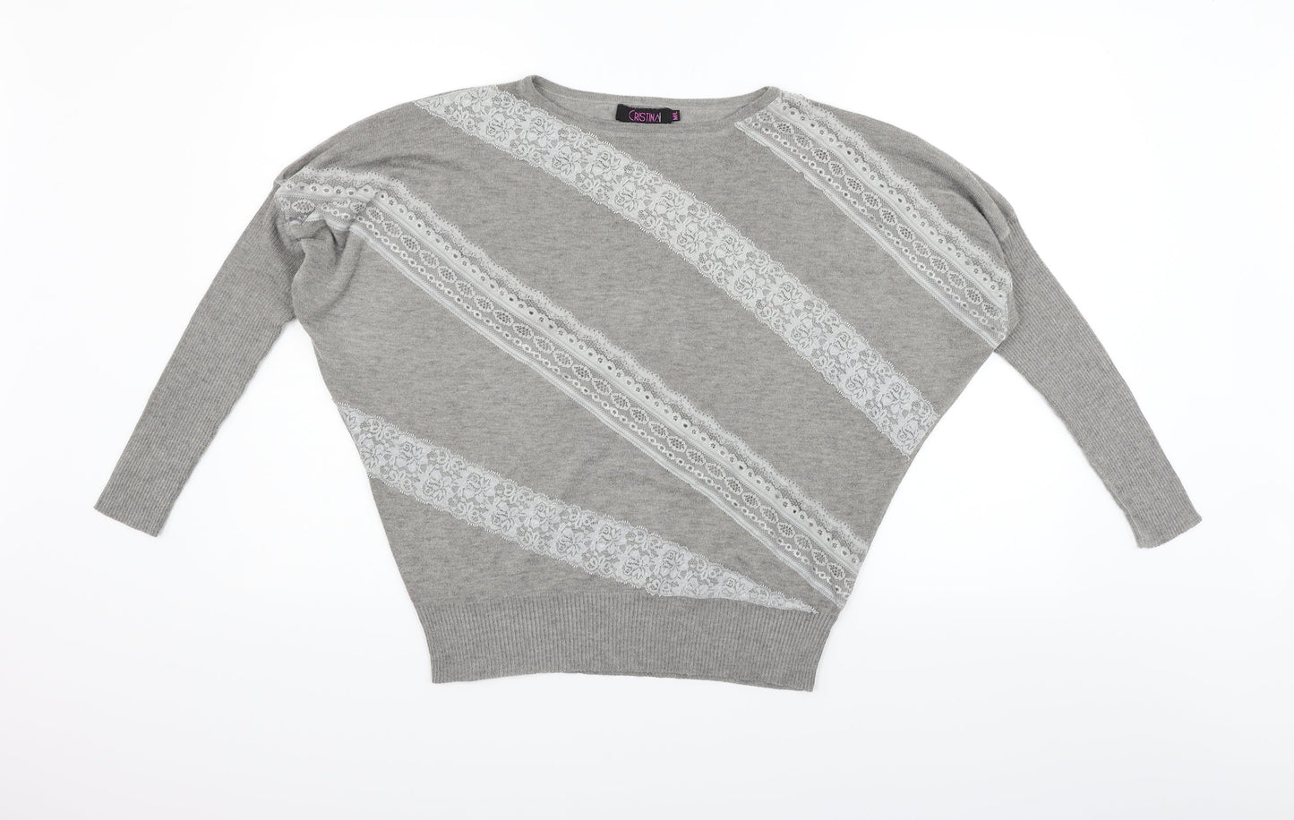 Cristina Womens Grey   Pullover Jumper Size L