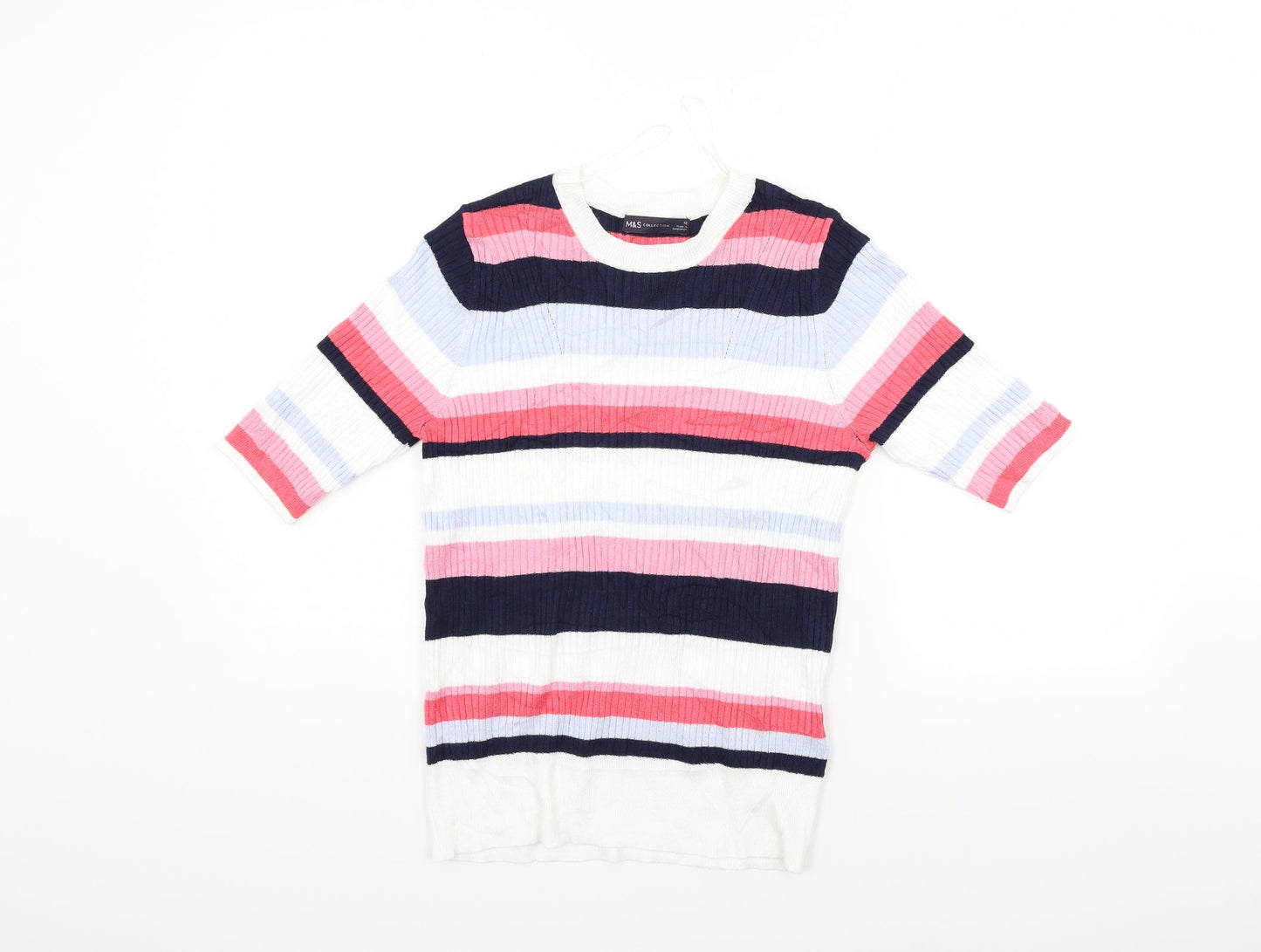 Marks and Spencer Womens Blue Striped  Pullover Jumper Size 12