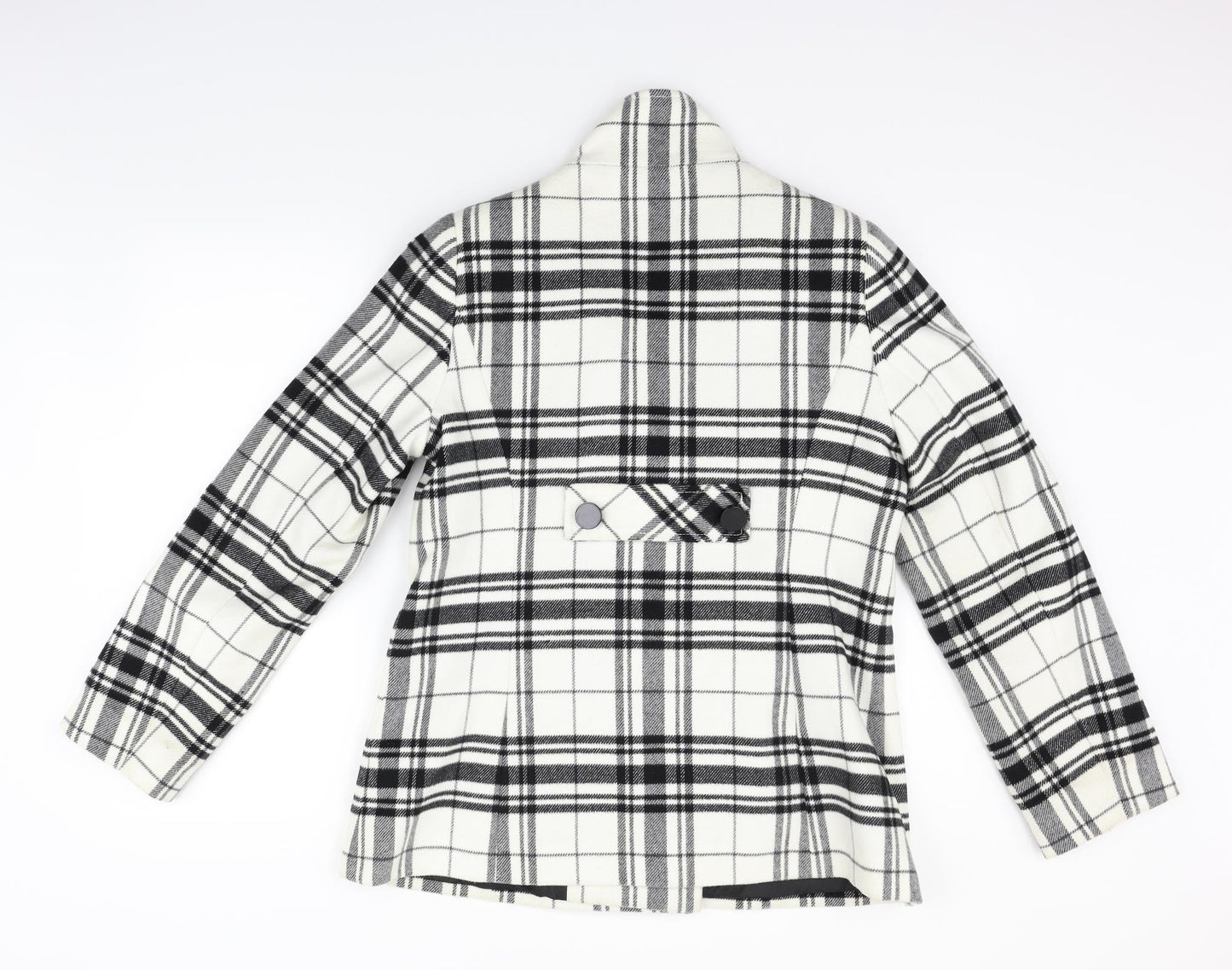 Marks and Spencer Womens White Check  Jacket Coat Size 12