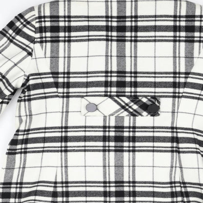 Preloved Marks and Spencer Womens White Check  Jacket Coat Size 12 - Label