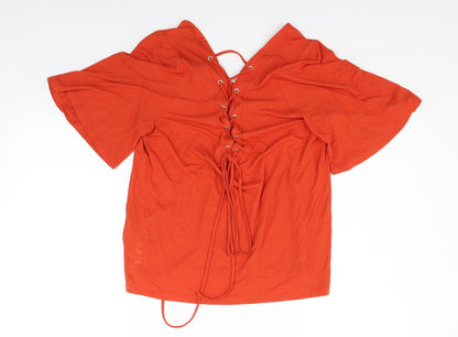 Preloved New Look Womens Orange   Basic T-Shirt Size 12 - Back