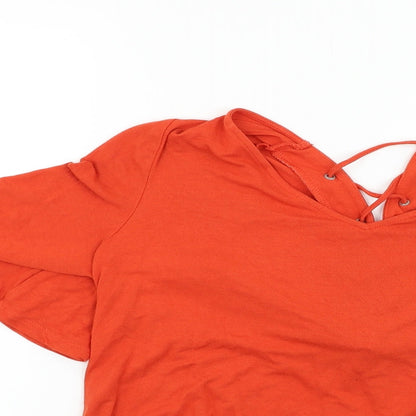 Preloved New Look Womens Orange   Basic T-Shirt Size 12 - Detail