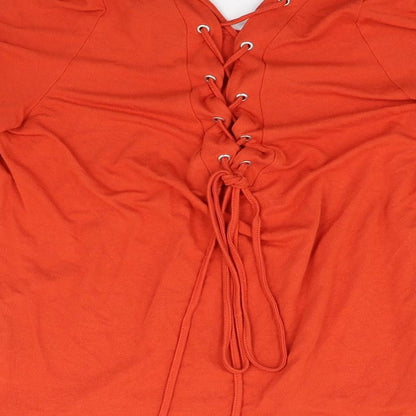 Preloved New Look Womens Orange   Basic T-Shirt Size 12 - Label