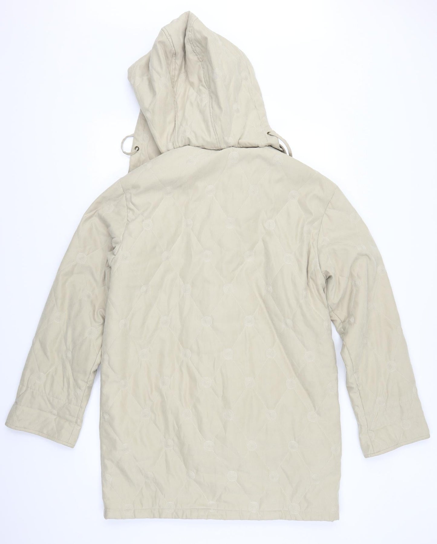 Astraka Womens Beige Geometric  Quilted Coat Size S