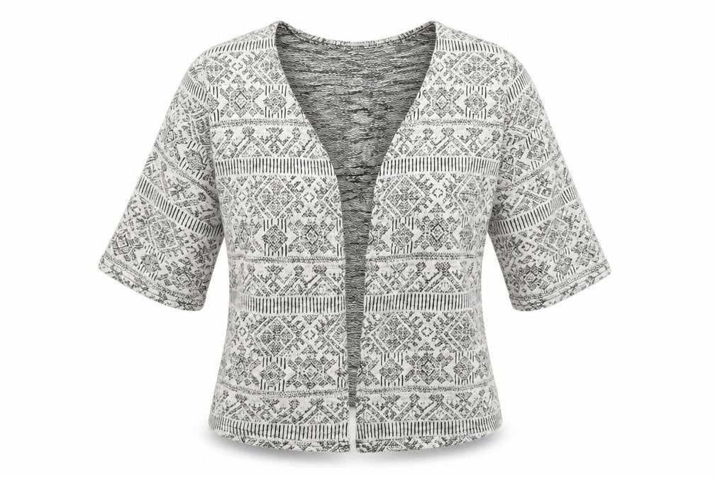 Atmosphere Womens Grey Geometric  Cardigan Jumper Size 10