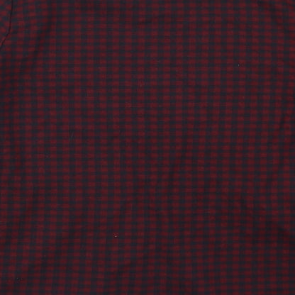Zara Womens Red Check  Basic T-Shirt Size S