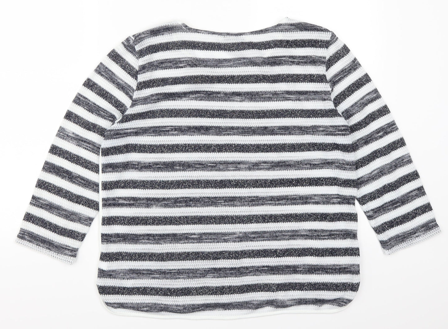 Oasis Womens Blue Striped  Pullover Jumper Size L