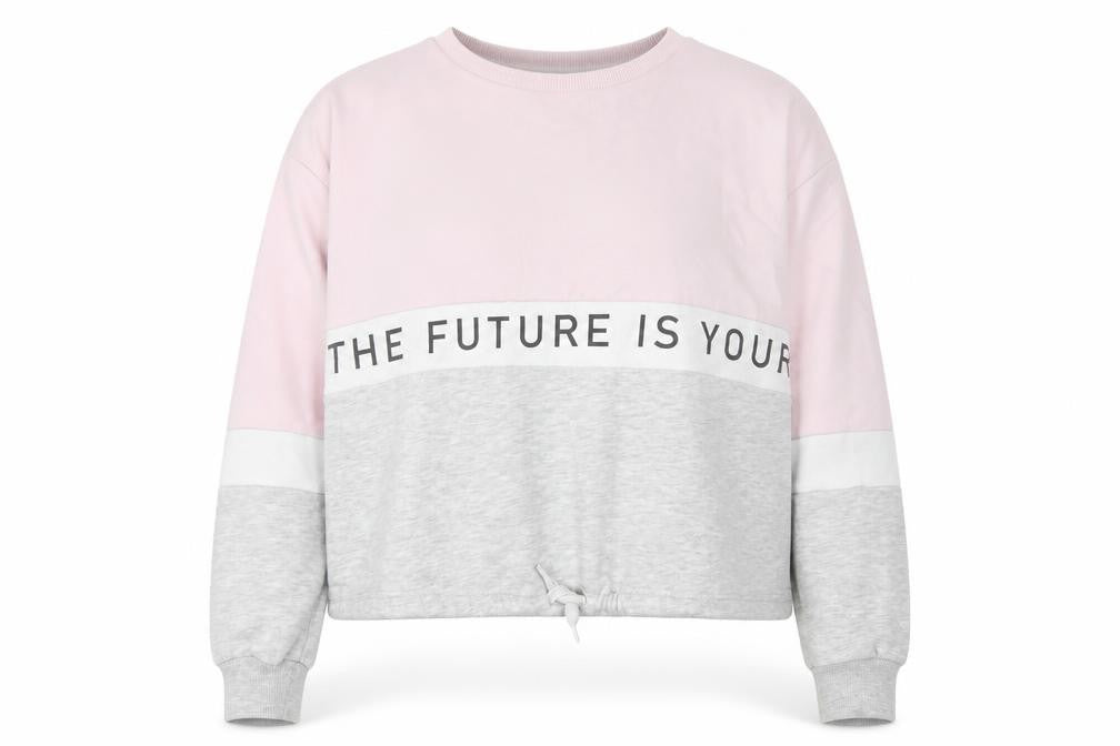H&M Girls Pink Striped  Pullover Sweatshirt Size 11-12 Years  - The Future is Yours