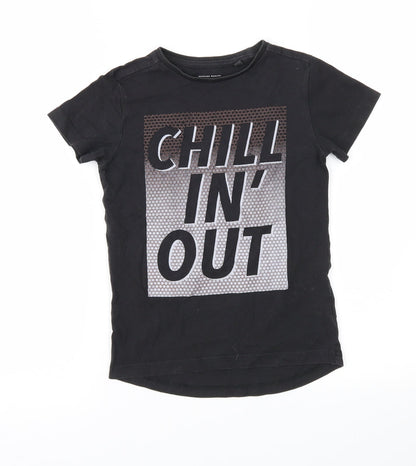 Preloved NEXT Girls Black   Basic T-Shirt Size 5 Years - Front