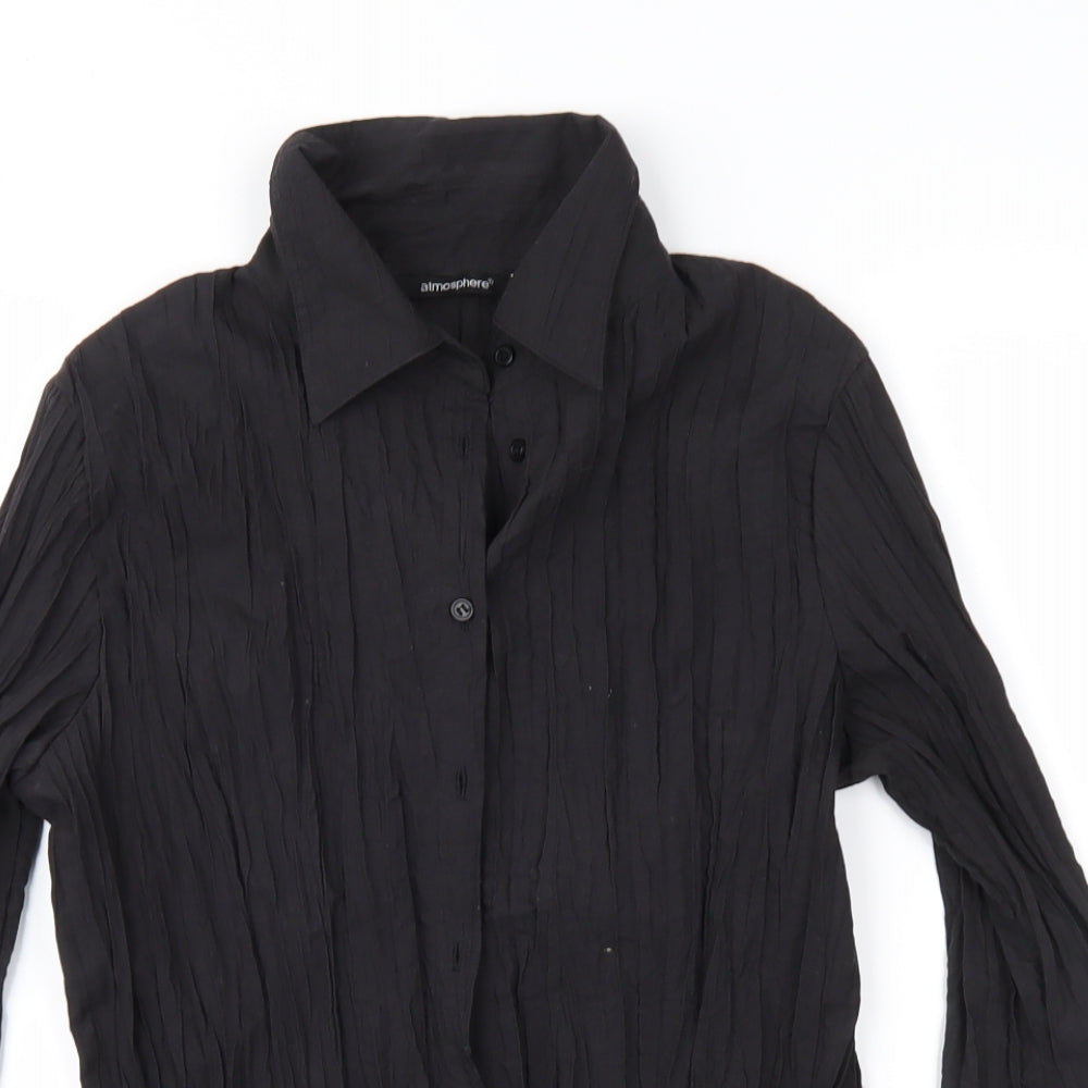 Atmosphere Womens Black   Basic Button-Up Size 12