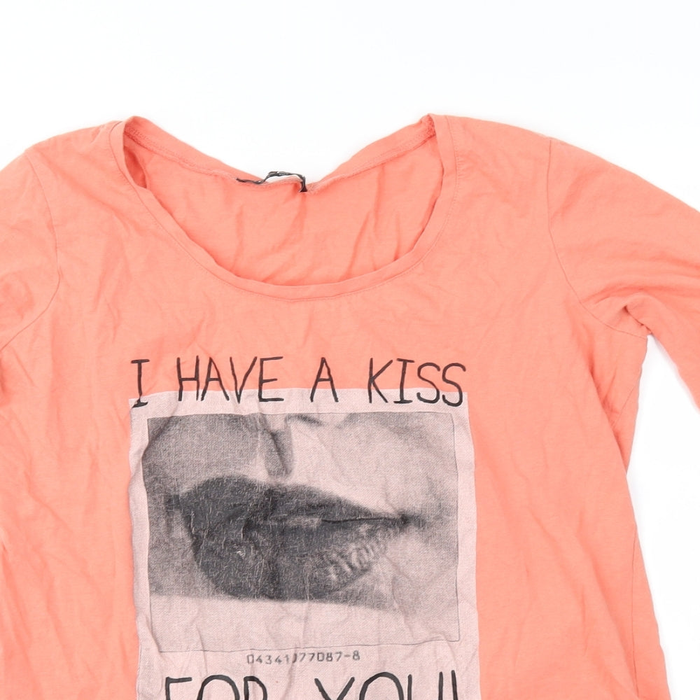 Select Womens Orange   Basic T-Shirt Size 14