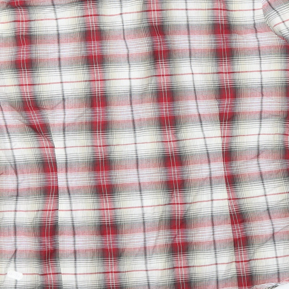 E-vie Womens Red Check  Basic Button-Up Size 14